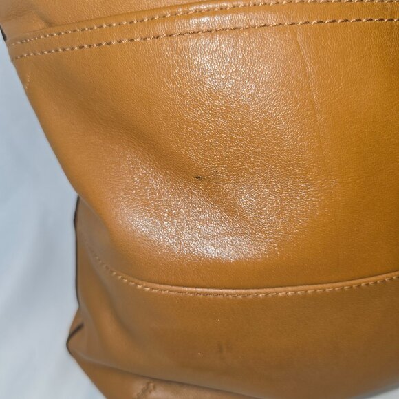 Vintage Authentic Coach Pieced Large Shoulder Bag in Cognac F17116 - Picture 9 of 10